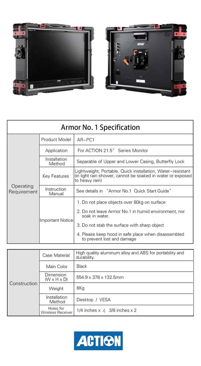 Armor NO.1 especificaciones